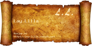 Lay Lilla névjegykártya